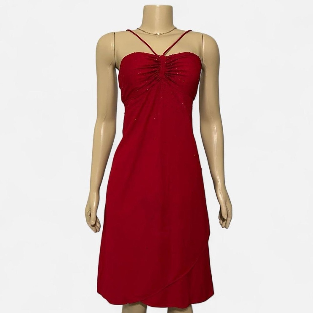 Chic Red Strappy Midi Dress